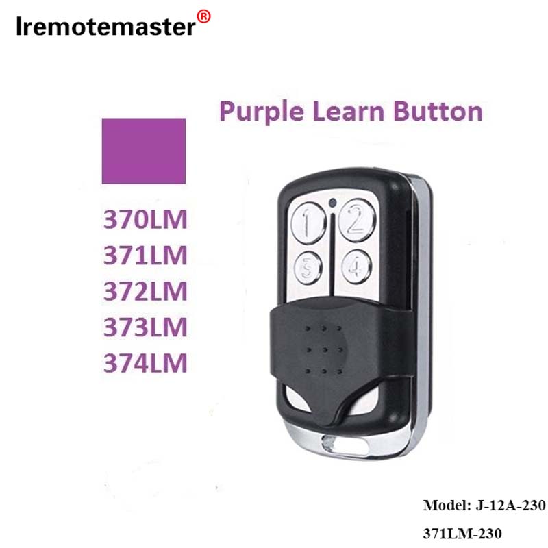 Para 370LM, 371LM, 372LM, 373LM, 374LM Botón de aprendizaxe morado Código de rotación de 315MHz