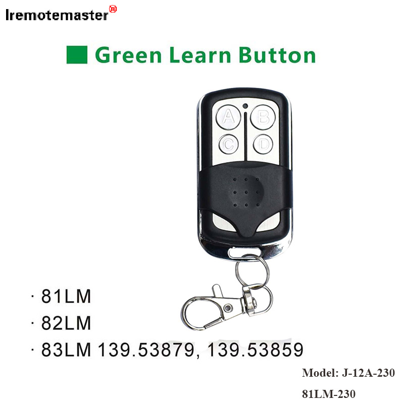 Para 81LM 82LM 83LM Green Learn Button 390MHz Gate Door Remote Transmisor