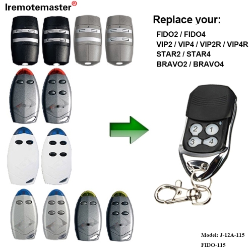 PARA FIDO2 / FIDO4 / VIP2 / VIP4 / VIP2R / VIP4R / STAR2 / STAR4 / BRAVO2 / BRAVO4 control remoto para puerta de garaje 433,92 MHZ Rolling Code