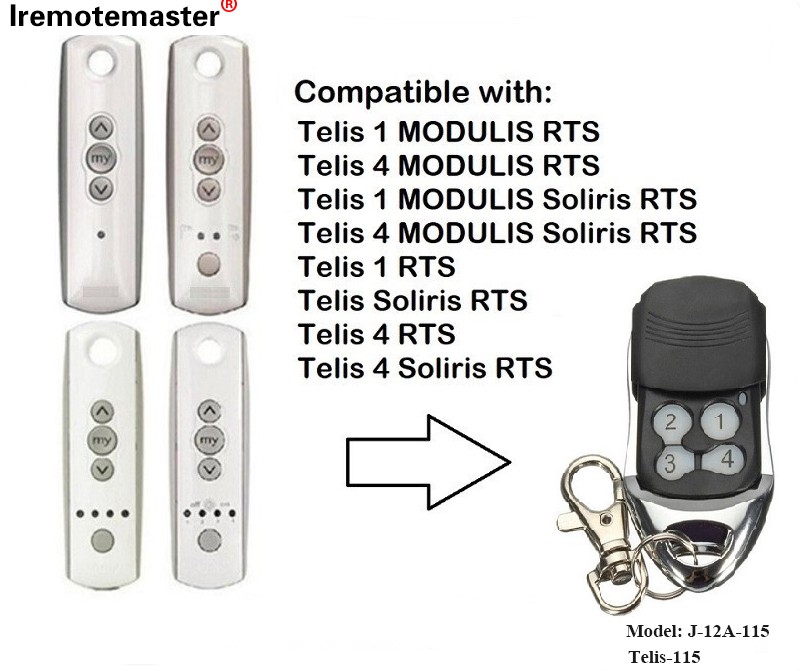 Para Telis 1 RTS Telis Soliris RTS 4 RTS Control remoto para puerta de garaje 433,42 MHz